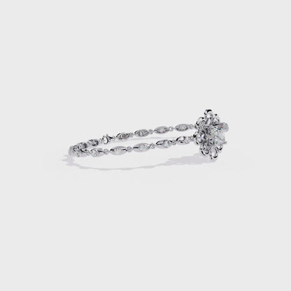 2.11Ct Princess And Round Cut Antique Classic Flower Shape Women Diamond Tennis Bracelet Annivrasry Gift For Her