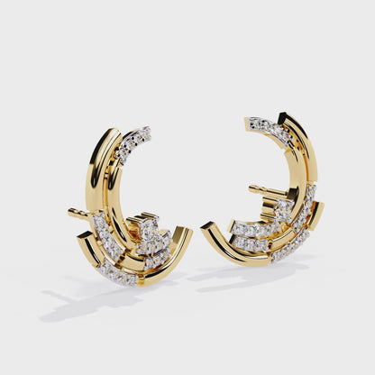 Vintage Round Cut Diamond Antique Cluster Minimalist Push Back Classic Stud Earring For Women's