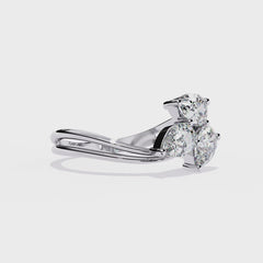 1.06CT Pear Cut Lab Grown Diamond Delicate Sparkling Three Stone Ring Gift For Her
