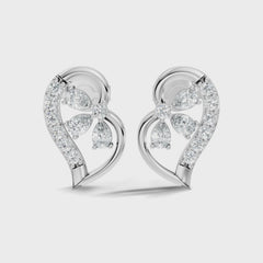 Round and Pear Cut Lab Grown Diamond Unique Classic Stud Earring