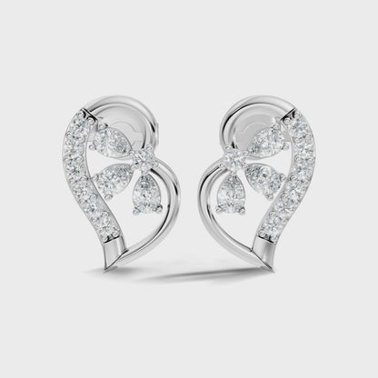 Round and Pear Cut Lab Grown Diamond Unique Classic Stud Earring