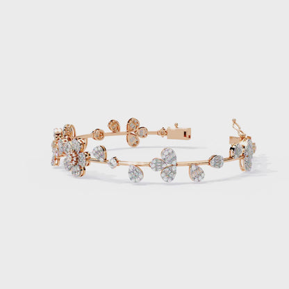 2.36Ct Baguette And Round Cut Diamond Elegant Minimalist Custom Stacking Tennis Party Wear Bracelet