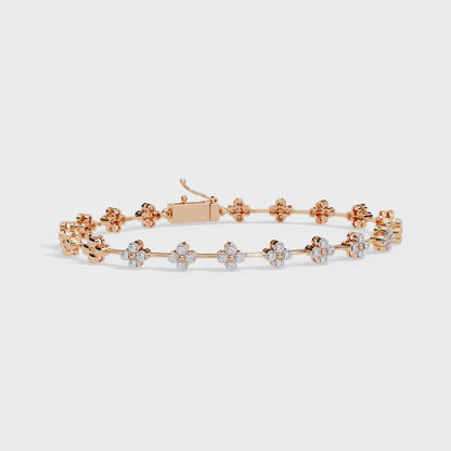 Round Cut Diamond Delicate Classic Handmade Wedding Minimalist Bracelet Special Day Gift For Her