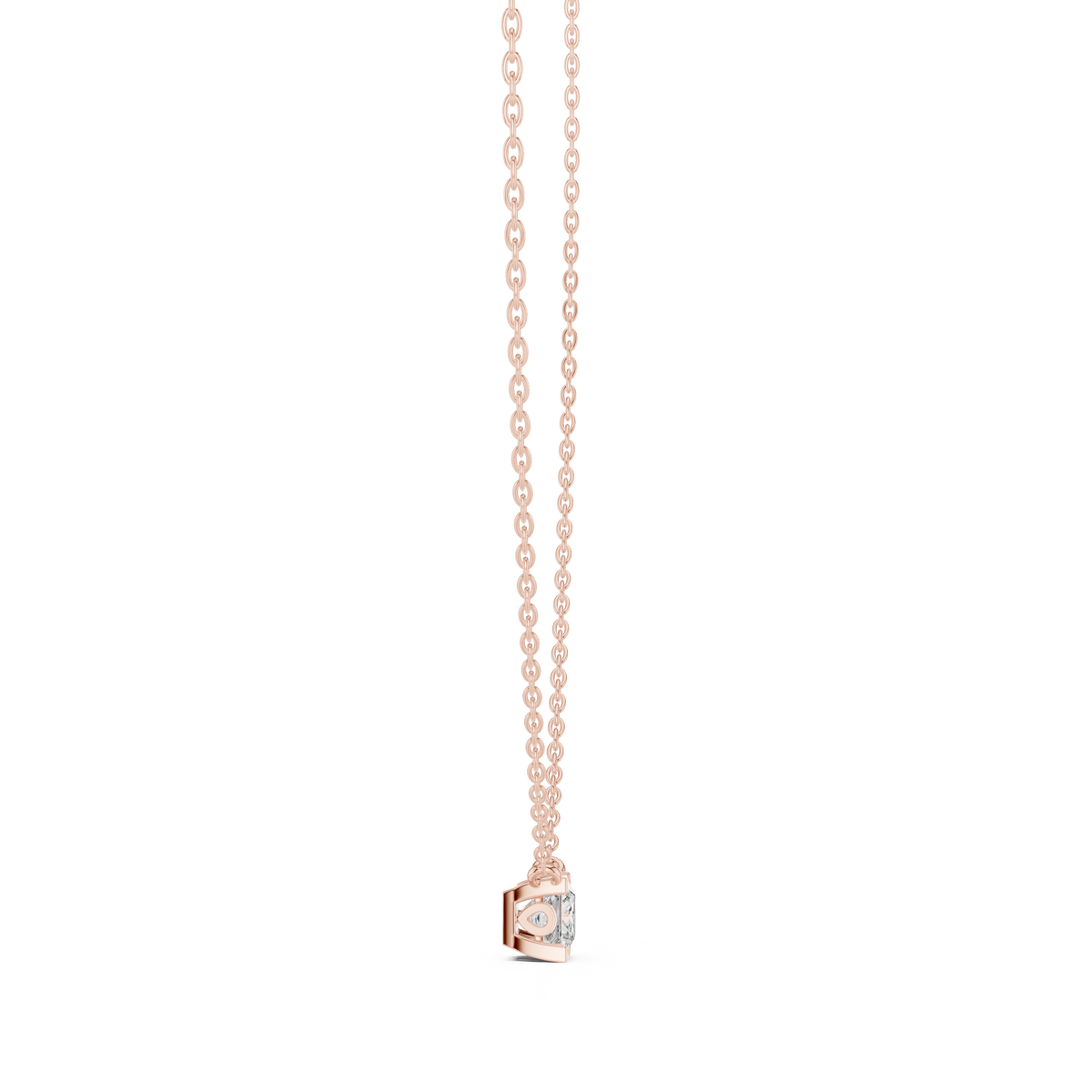 Princess Shape Lab Grown Diamond Pendant Close-Up Facet Details