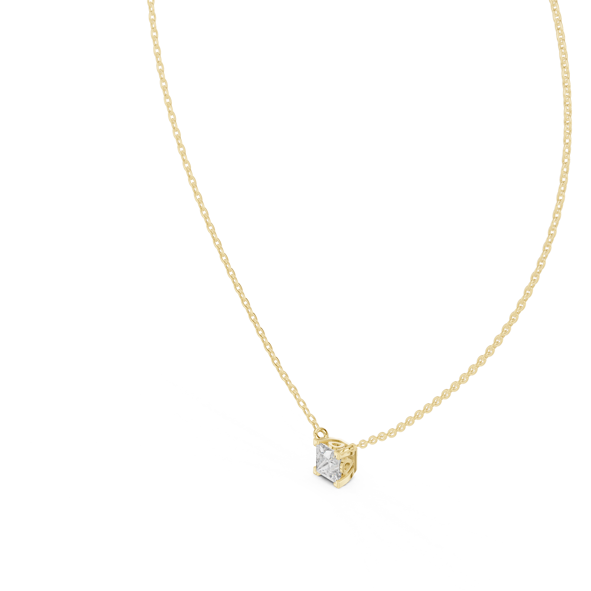 Elegant Princess Cut Solitaire Pendant 14K Gold Timeless Minimalist Jewelry For Women - HIGHCARAT DIAMONDS