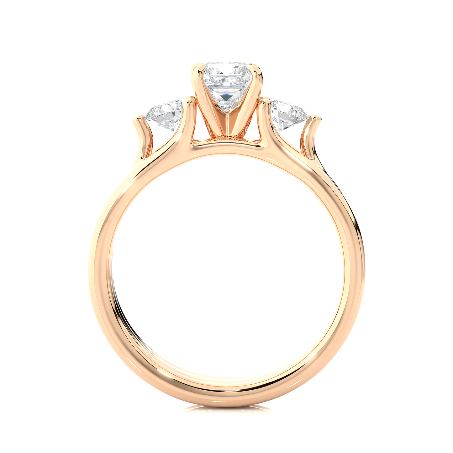 princess cut Lab Grown Diamond 14k Solid Gold Engagement Ring For Special one - HIGHCARAT DIAMONDS