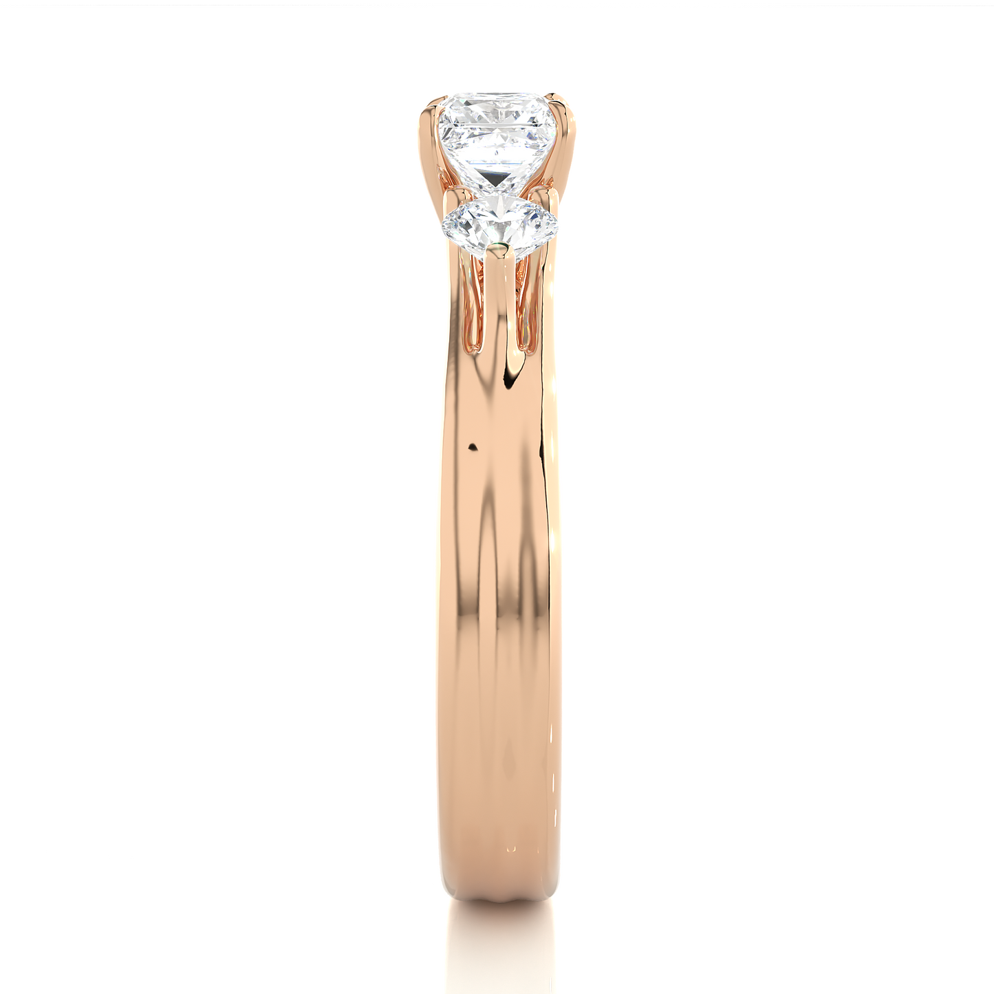 princess cut Lab Grown Diamond 14k Solid Gold Engagement Ring For Special one - HIGHCARAT DIAMONDS