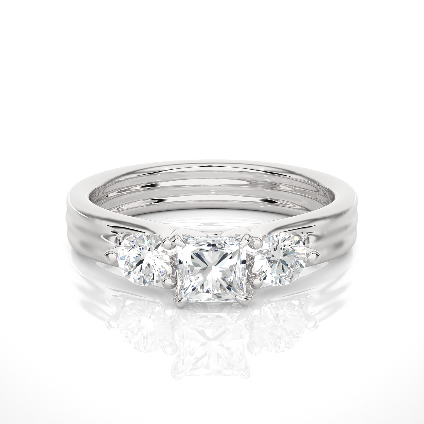 princess cut Lab Grown Diamond 14k Solid Gold Engagement Ring For Special one - HIGHCARAT DIAMONDS