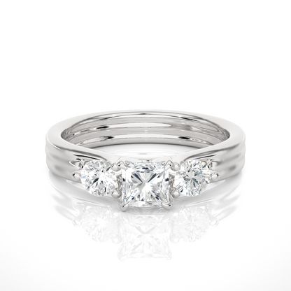 princess cut Lab Grown Diamond 14k Solid Gold Engagement Ring For Special one - HIGHCARAT DIAMONDS