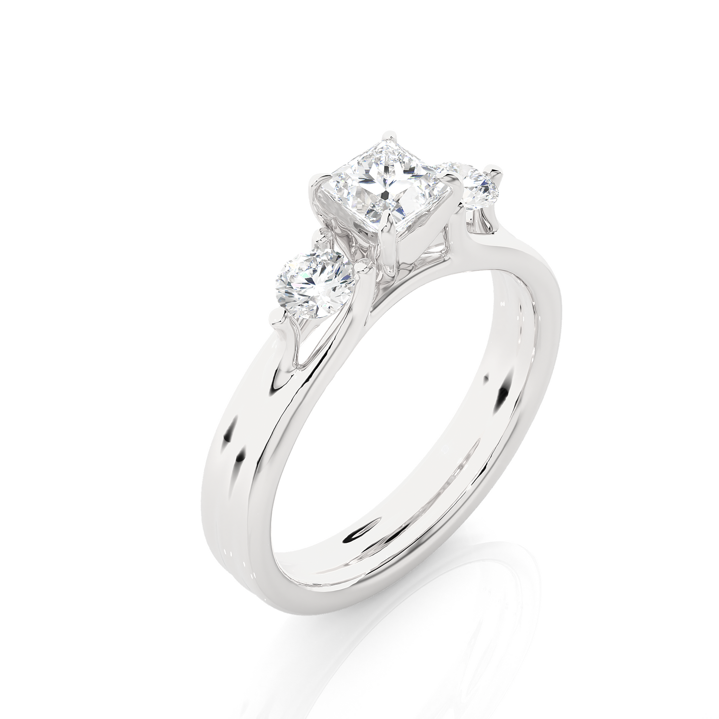 princess cut Lab Grown Diamond 14k Solid Gold Engagement Ring For Special one - HIGHCARAT DIAMONDS