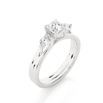 princess cut Lab Grown Diamond 14k Solid Gold Engagement Ring For Special one - HIGHCARAT DIAMONDS