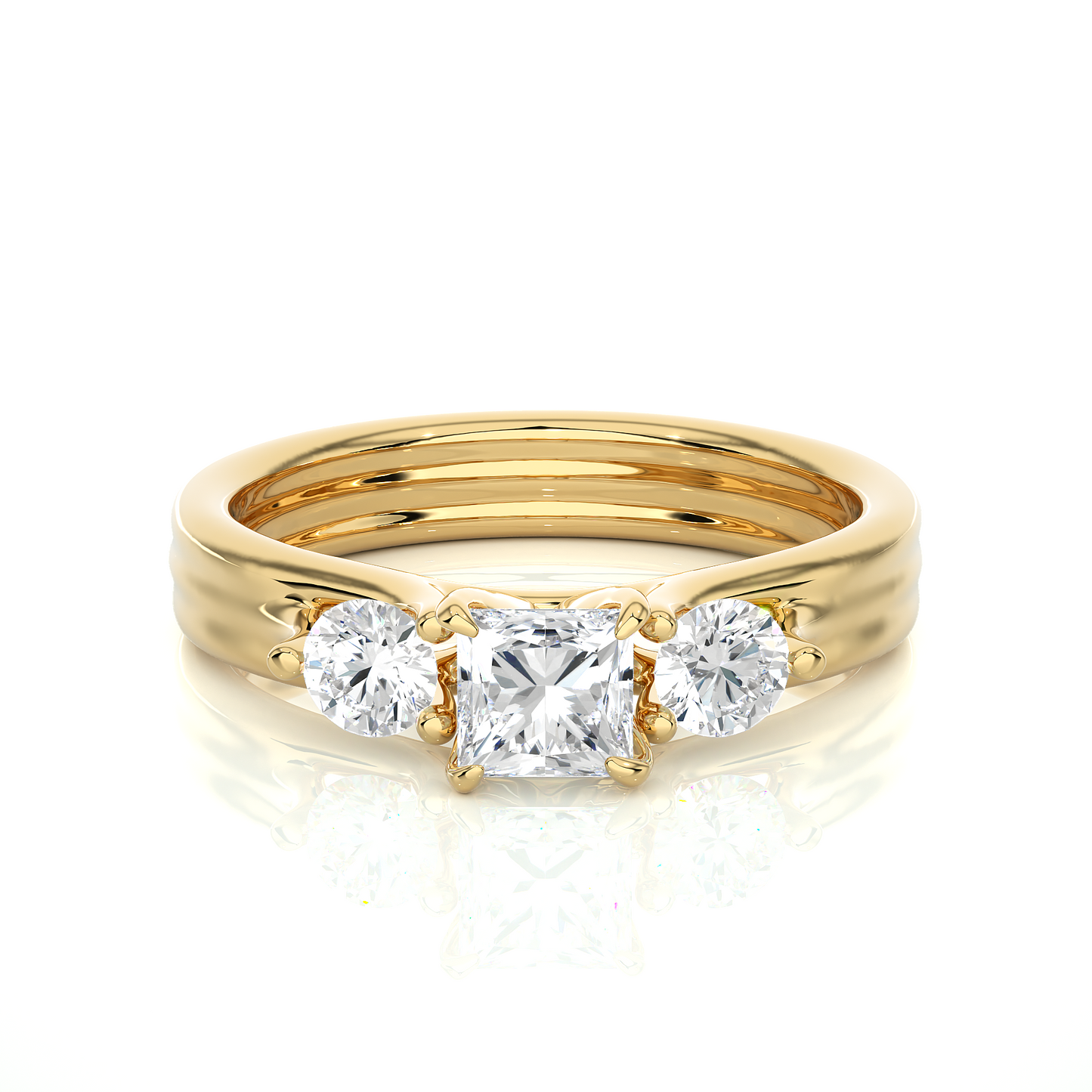 princess cut Lab Grown Diamond 14k Solid Gold Engagement Ring For Special one - HIGHCARAT DIAMONDS