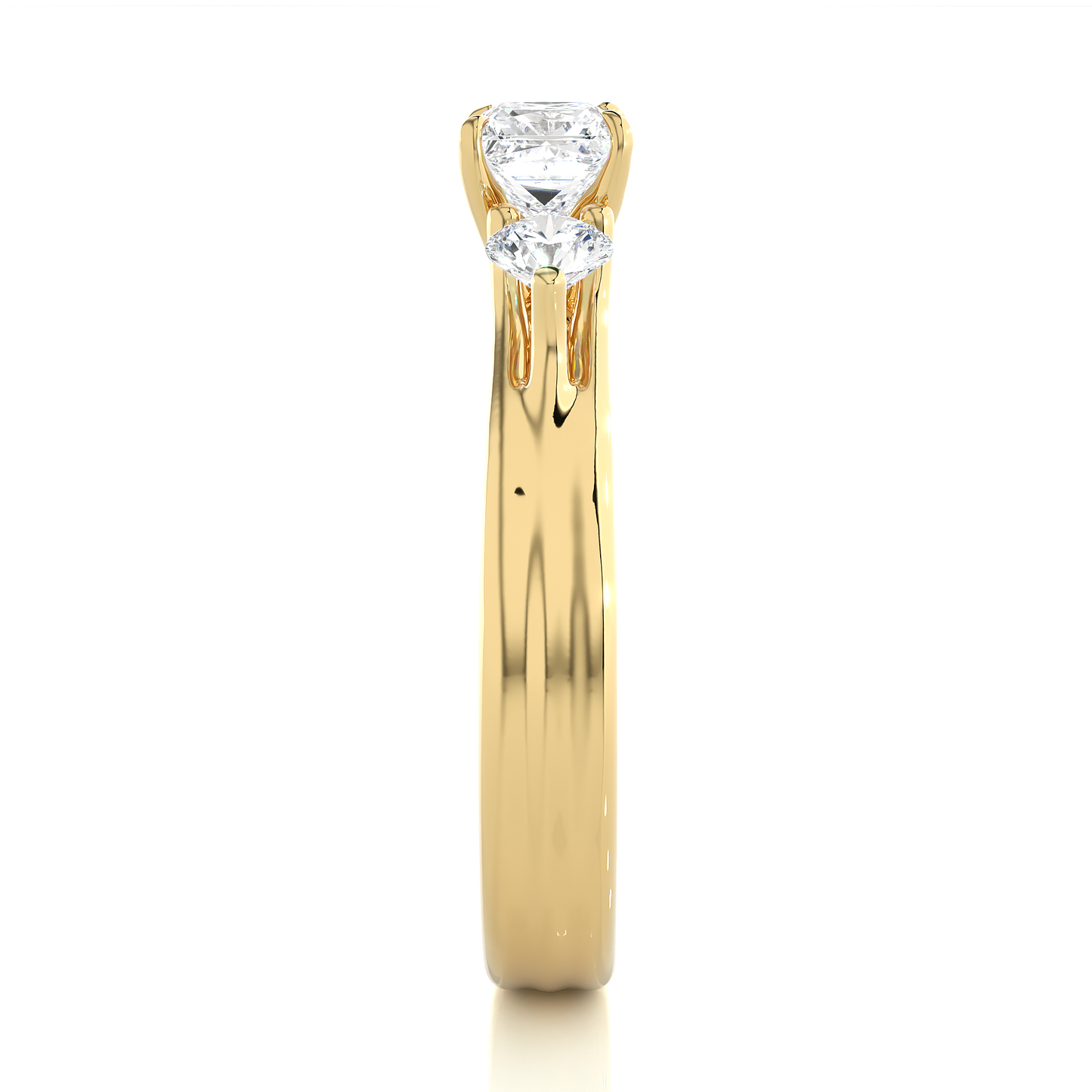 princess cut Lab Grown Diamond 14k Solid Gold Engagement Ring For Special one - HIGHCARAT DIAMONDS