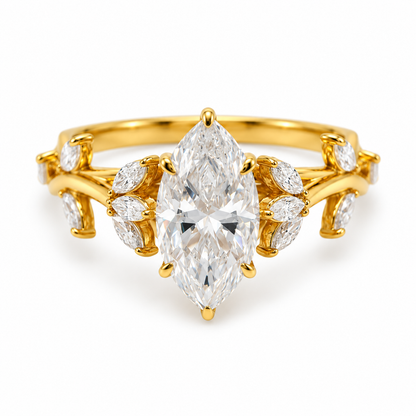 Marquise Cut Lab Grown Diamond Vintage Ring