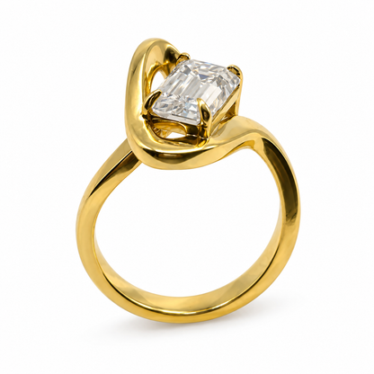 Emerald Cut Lab Grown Diamond Solitaire Ring