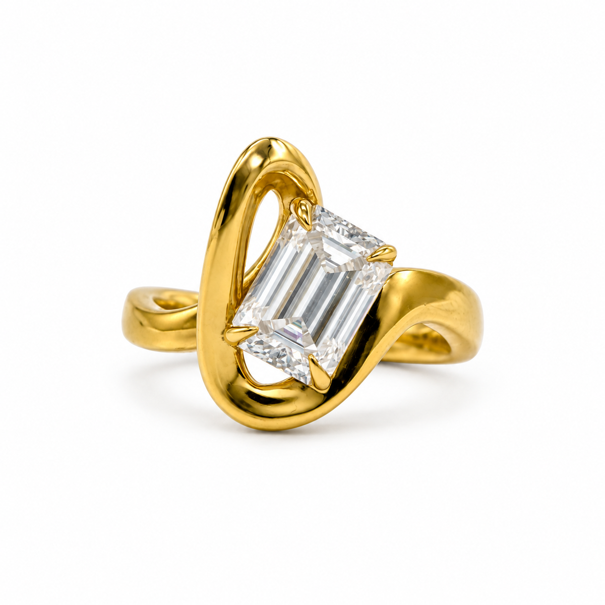 Emerald Cut Lab Grown Diamond Solitaire Ring