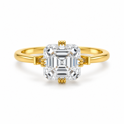 Asscher Cut Lab Grown Diamond Solitaire Ring