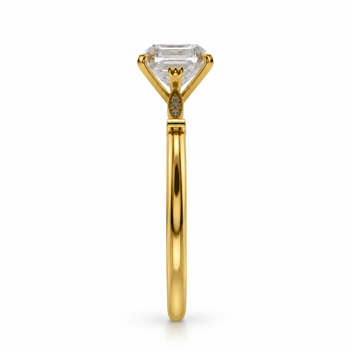 Asscher Cut Lab Grown Diamond Solitaire Ring