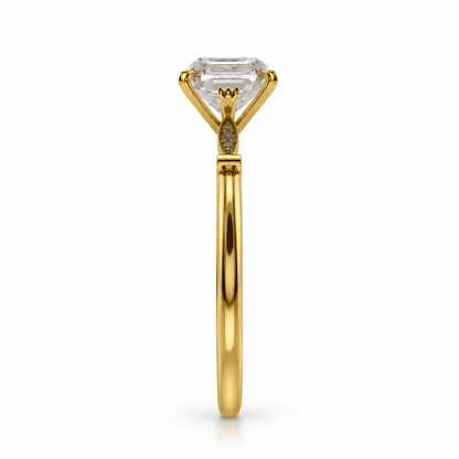 Asscher Cut Lab Grown Diamond Solitaire Ring