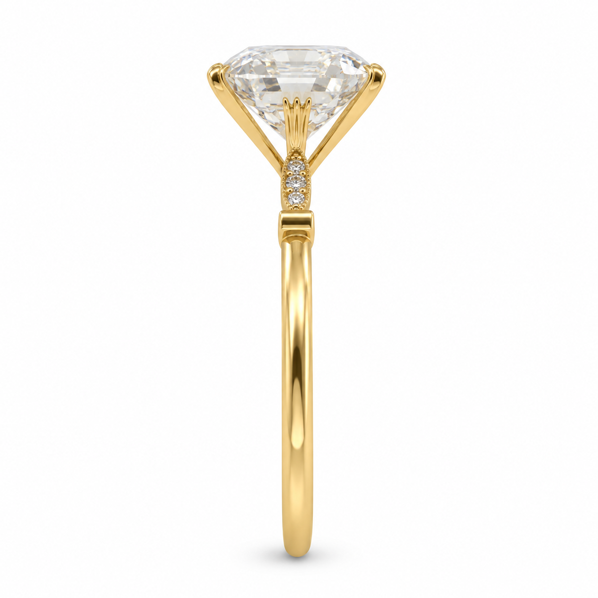 Asscher Cut Lab Grown Diamond Solitaire Ring