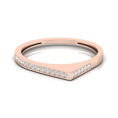 Rose Gold Lightweight Round Diamond Band Ring Party Wear Affordable Luxury For Women's