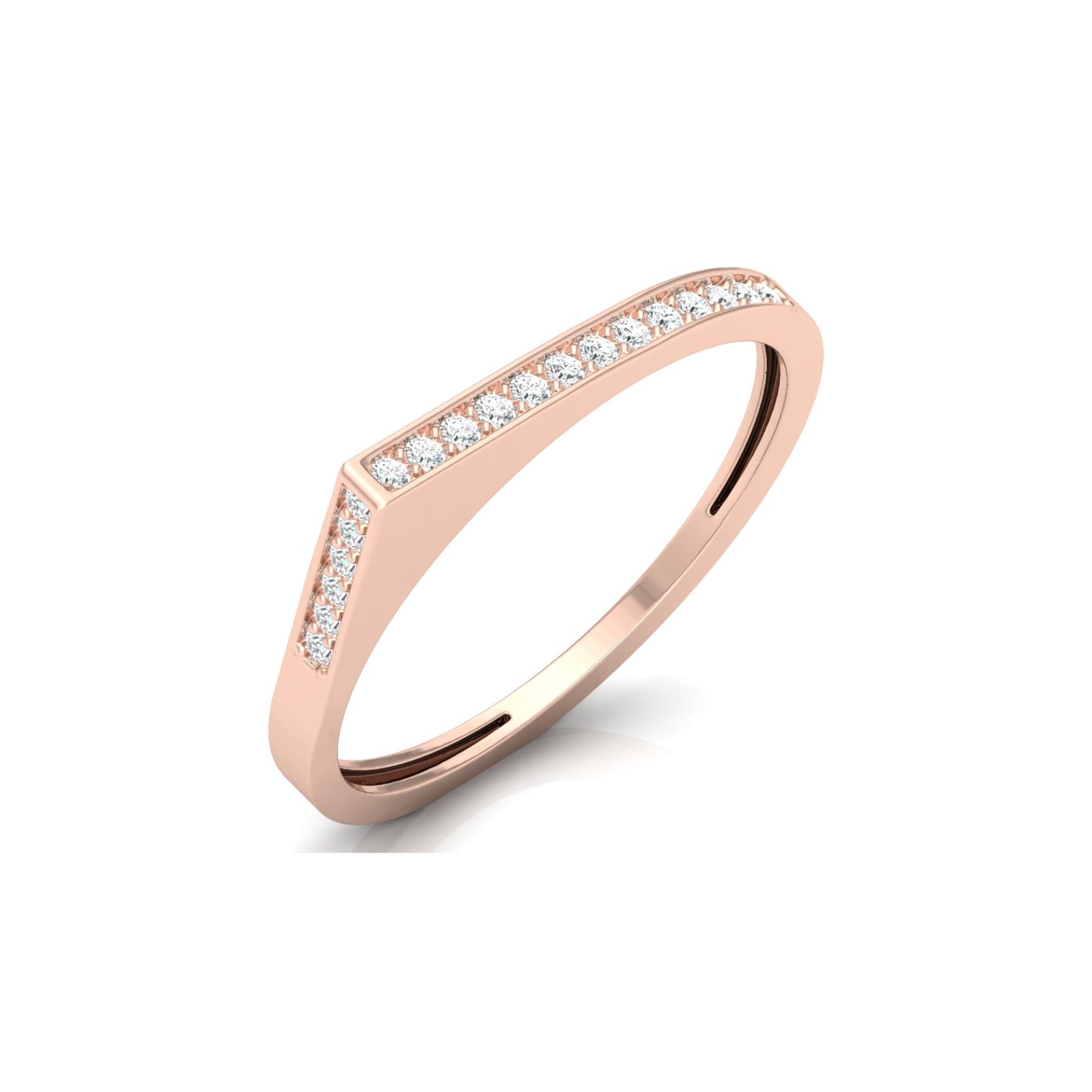 Rose Gold Lightweight Round Diamond Band Ring Party Wear Affordable Luxury For Women's