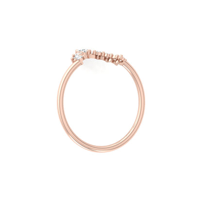 Marquise and Round Diamond Tiara Crown Ring In 14KT Gold Elegant Stacking Or Wedding Band for Women's