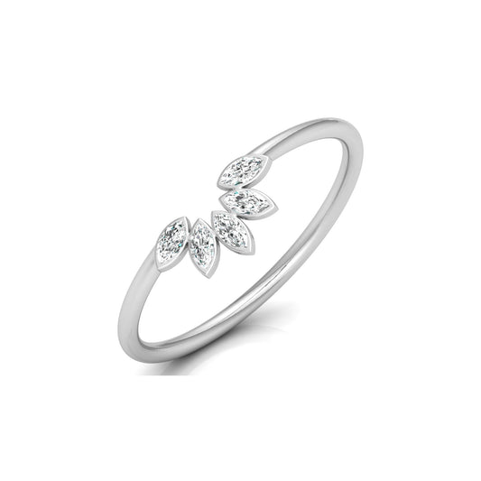 Marquise Cut Diamond Curved Wedding Band Vintage Rose Gold Marriage Ring Crown Diamond wedding