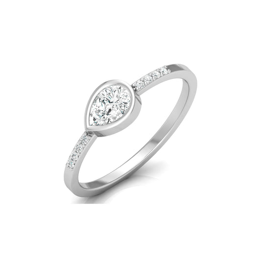 14KT Gold Accented Pear Diamond Ring For Her Nature-Inspired Simplicity
