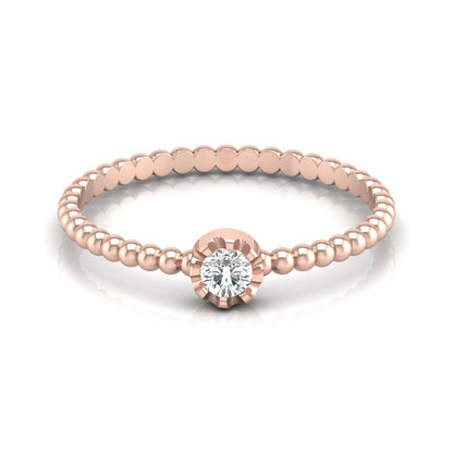 14K Solid Gold Nature-Inspired Leaf Round Shaped Diamond Ring Trendy Luxury Gift For Her