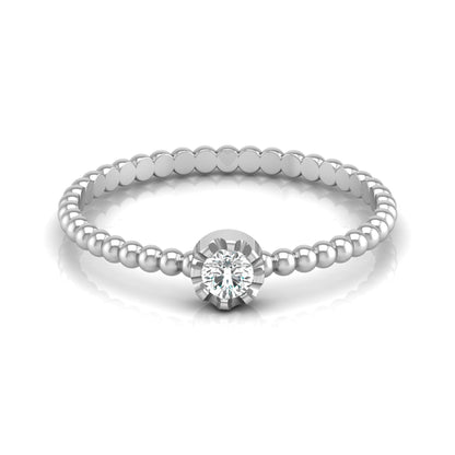 0.10 CT Crushed Round Diamond Engagement Ring Crossover Solitaire Wedding Ring