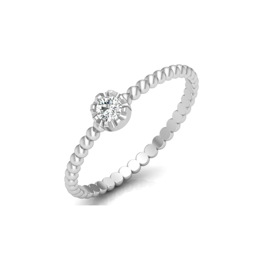 0.10 CT Crushed Round Diamond Engagement Ring Crossover Solitaire Wedding Ring