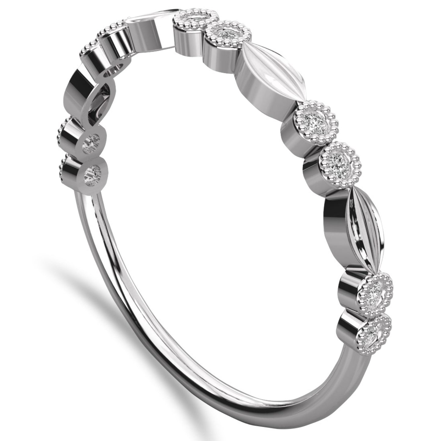 Vintage Style Round Diamond Eternity Band Unique & Charming For Women's