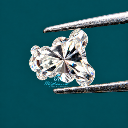 Detailed teddy bear shaped lab grown diamond