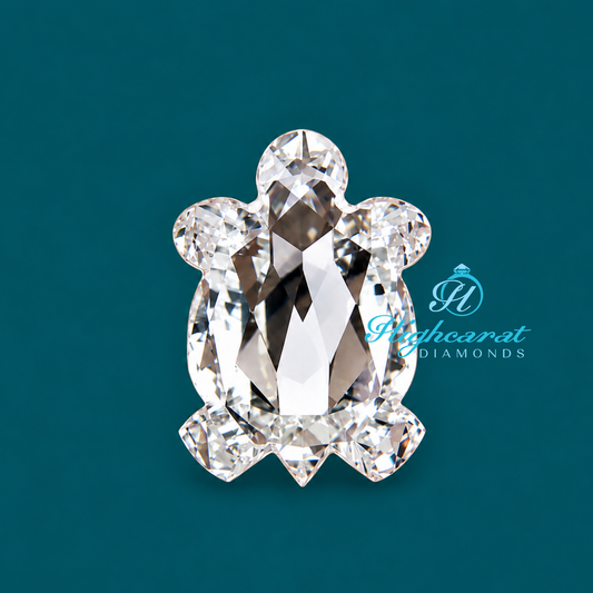 Turtle shape lab grown antique diamond