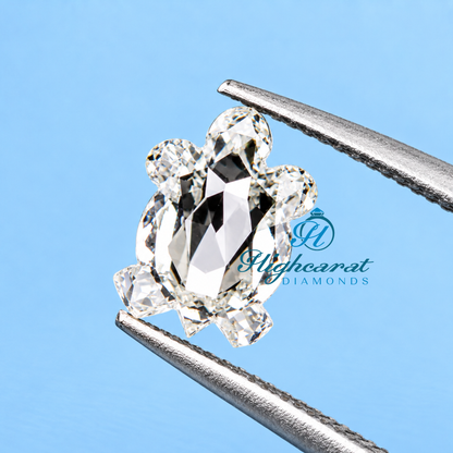 Antique turtle shape fancy cut lab grown diamond