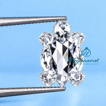 Detailed turtle shape lab grown diamond